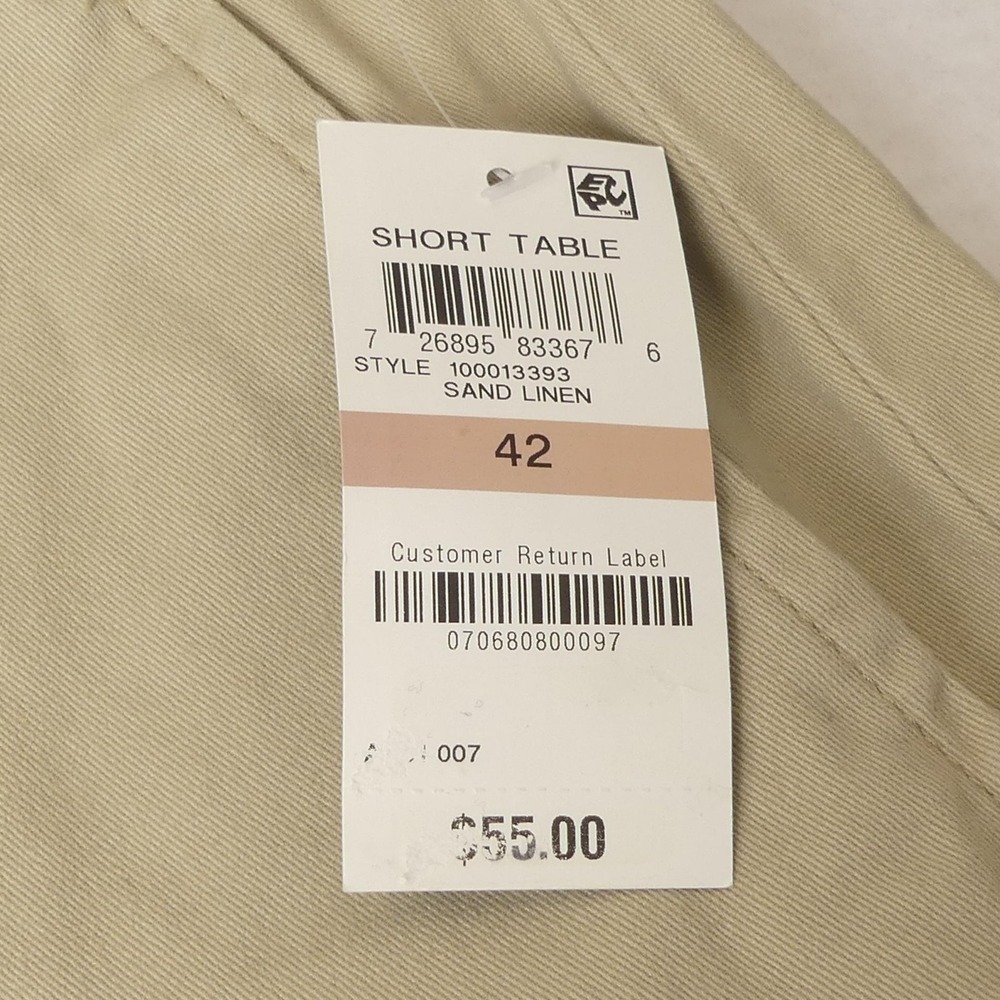 Club Room Shorts Mens 42 Khaki‎ Sand Bulldog Embroidered Flat Front Classic New - Picture 4 of 8